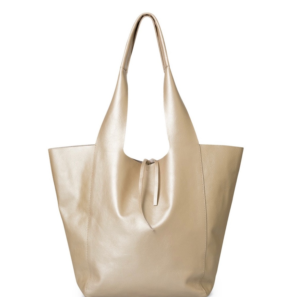 Oliver Bonas Slouch Gold Amina Leather Bag